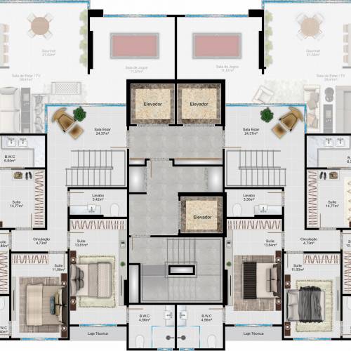 Apartamento na planta em bombinhas