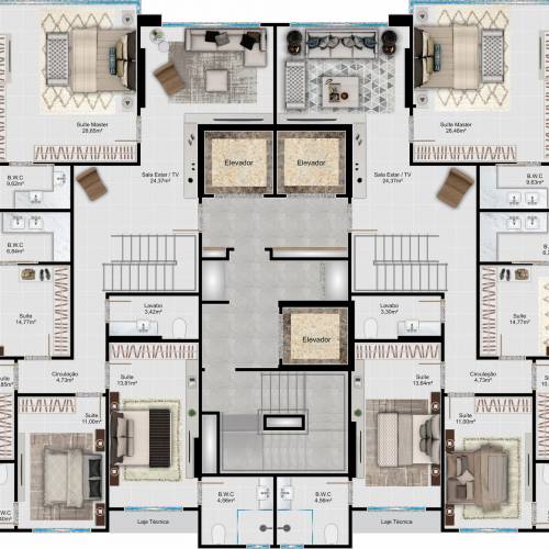 Apartamento na planta em bombinhas